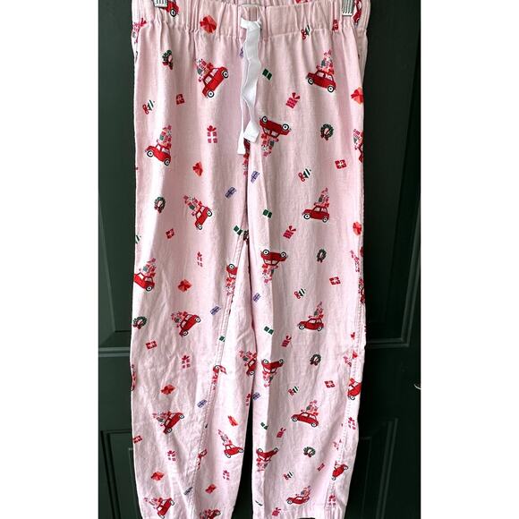 J. Crew Factory Sz XXS Pink Flannel Pajama Pants w/ Holiday Print Cozecore Soft - Picture 1 of 6